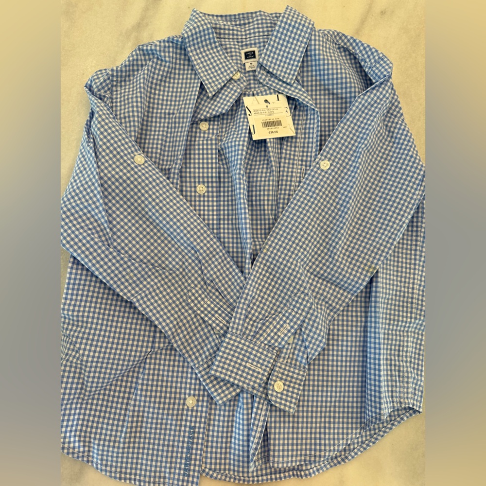 NWT Janie and Jack boys button down collared shirt size 5